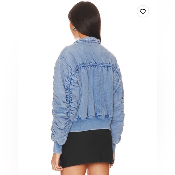 NWT We The Free Flying High Denim Bomber Jacket - Picture 4 of 5